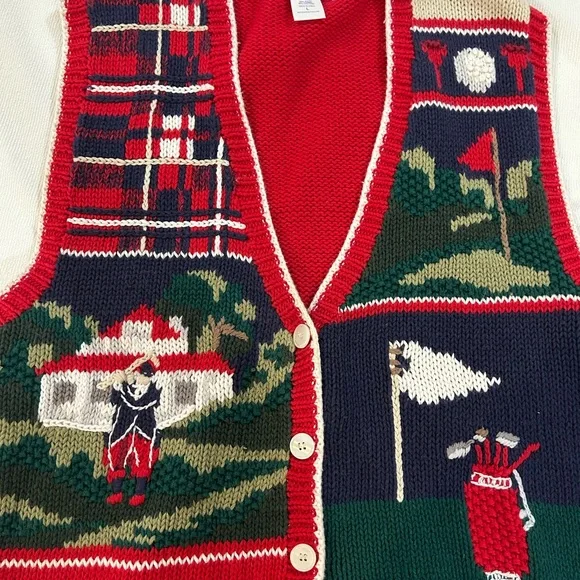 Vintage Pendleton Golf Sweater Vest Large Knockabouts Jacket Red - Picture 8 of 8